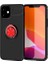 Apple iPhone 12 (5.4'') Kılıf Ultra Korumalı Yüzüklü Manyetik Ravel Silikon Siyah - Kırmızı 1
