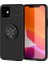 Apple iPhone 12 (5.4'') Kılıf Ultra Korumalı Yüzüklü Manyetik Ravel Silikon + Tam Kaplayan 5D Cam Ekran Koruyucu Siyah 1