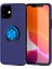 Apple iPhone 12 (5.4'') Kılıf Ultra Korumalı Yüzüklü Manyetik Ravel Silikon + Tam Kaplayan 6D Nano Ekran Koruyucu Lacivert 1