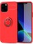 Apple iPhone 12 Max (6.1'') Kılıf Ultra Korumalı Yüzüklü Manyetik Ravel Silikon + Nano Ekran Koruyucu Kırmızı 1