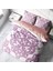 Pink Damask 3D Pamuk Saten Çift Kişilik Nevresim Takımı 1