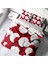White & Red 3D Pamuk Saten Çift Kişilik Nevresim Takımı 1