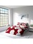 White & Red 3D Pamuk Saten Çift Kişilik Nevresim Takımı 2