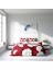 White & Red 3D Pamuk Saten Çift Kişilik Nevresim Takımı 3