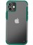 Apple iPhone 12 Max Kılıf Kenarları Renkli Voldi Şeffaf Silikon Koruma Koyu Yeşil 2