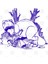 Dinosaur And Robots- Blue Line Art Version Kupa Bardak 3