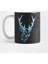 Geometric Blue Light Line Stag Low-Poly Head Kupa Bardak 1
