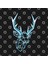 Geometric Blue Light Line Stag Low-Poly Head Kupa Bardak 3