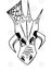 Dragon Head Line Art Kupa Bardak 3