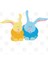 Pair Of Blue And Gold Bunnies Kupa Bardak 3