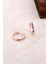 Rose Gümüş Mini Boy 12 mm Zirkon Taşlı Halka Küpe 4968 1