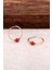 Rose Gümüş 18 mm Mercan Taşlı Halka Küpe 4766 1