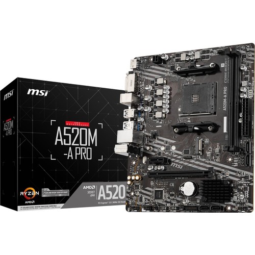 Msi A520M PRO Amd A520 Soket AM4 DDR4 4600 MHz(OC) M.2 Anakart