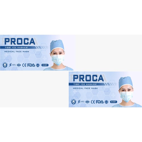 Proca Tek Kullanımlık 3 Katlı Telli Cerrahi Maske 50'li 2 Adet Proca Tek Kullanımlık 3 Katlı Telli Cerrahi Maske 50'li 2 Adet