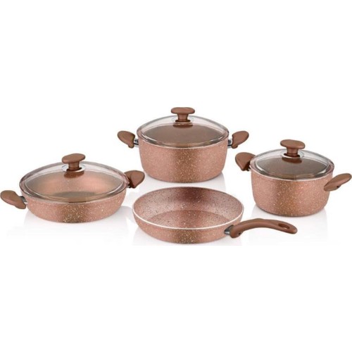 Papilla Golden Pink 7 Parça Granit Tencere Seti Papilla Golden Pink 7 Parça Granit Tencere Seti