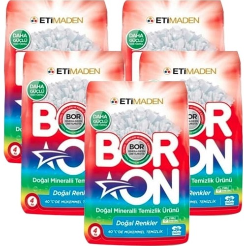 Boron Doğal Mineralli Temizlik Ürünü Renkliler İçin 4 Kg X 5 Fiyatı