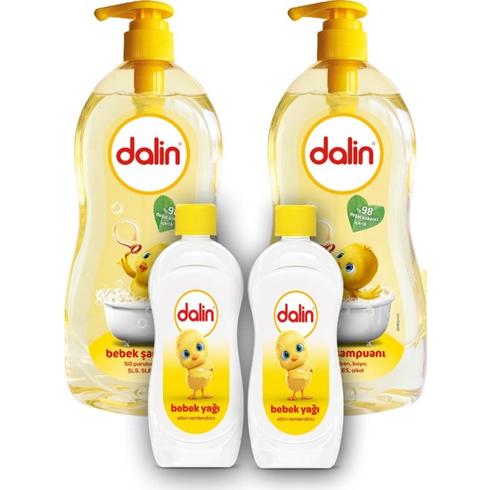 Dalin Bebek Şampuanı 700 ml + Dalin Bebek Yağı 100 ml x 2