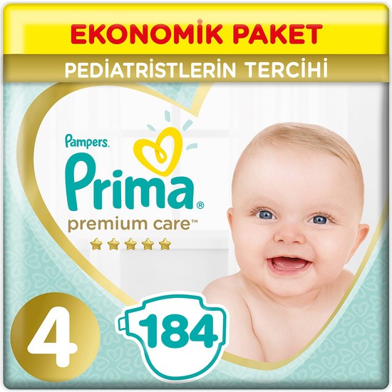 Prima Premium Care Bebek Bezi 4 Beden 9-14 Kg (4*46) 184 9-14 Kg