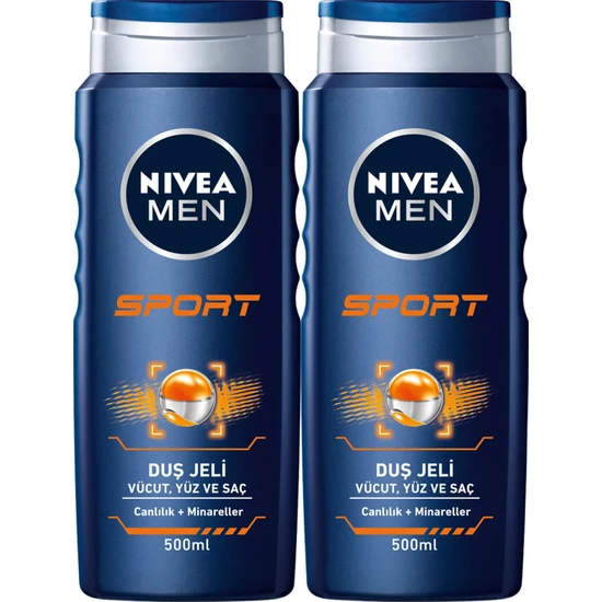 Nıvea Men Sport Erkek Duş Jeli 500 ml x 2