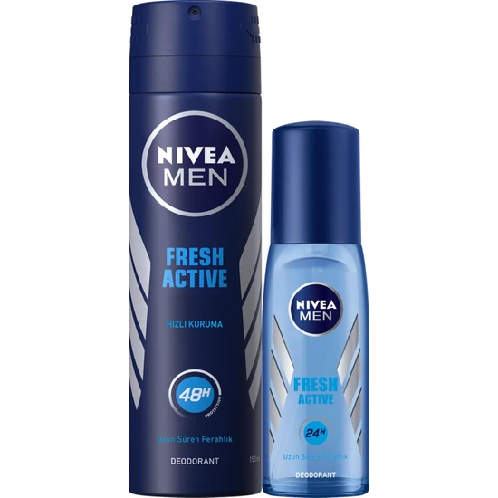 Nivea Pump Sprey Fresh Erkek + Nivea Erkek Sprey Deodorant 150 ml