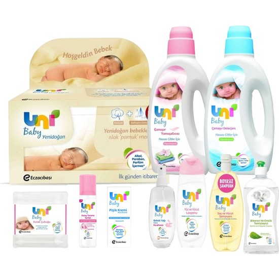 Uni Baby Aylık Bebek Bakım Paketi 10�lu Set Fiyatı