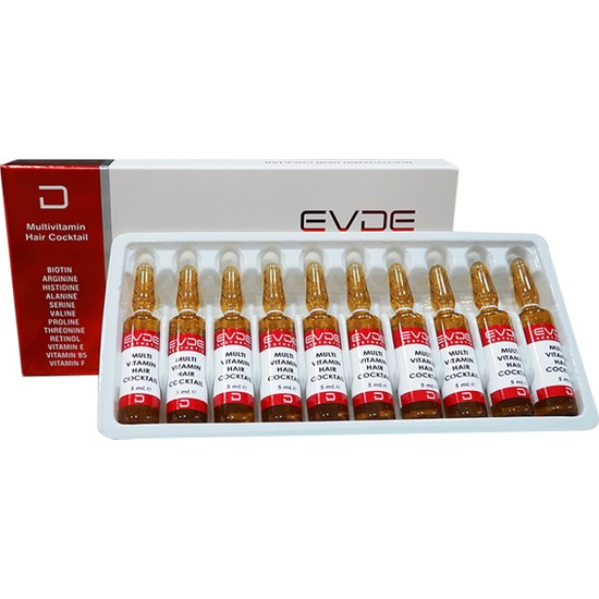 Evde Aesthetic Multi Vitamin Hair Cocktail 5 ml x 10 Ampul - Saç Dökülmesi ve Yeni Kök Üretimi
