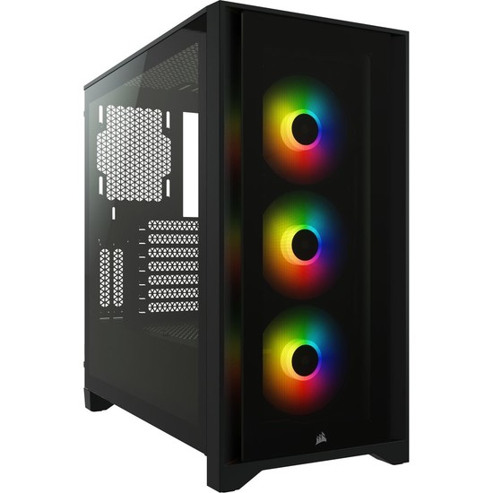 Corsair BKC-1204 iCUE 4000X RGB Tempered Glass Mid-Tower Siyah Bilgisayar Kasa CC-9011204-WW