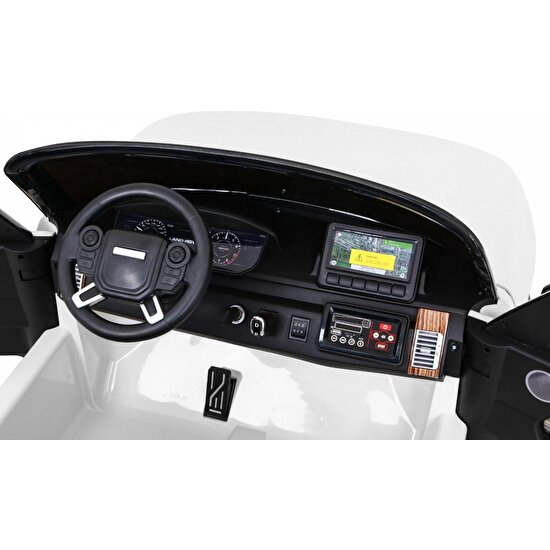 Lila Teblet Ekranlı 24V Çift Akülü Lisanslı Range Rover Akülü Araba Jip 4 Motorlu Jeep - Beyaz