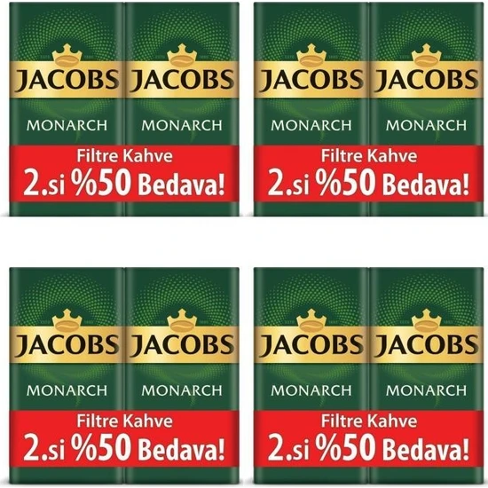 Set 8 adet Jacobs Monarch Filtre Kahve 500 gr