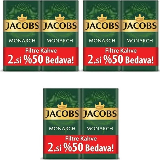 Jacobs Monarch 500 gr %50 3 Lü Set Fiyatı - Taksit Seçenekleri