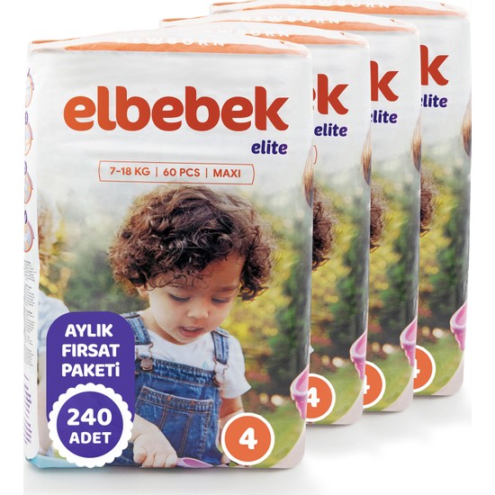 Elbebek Elite Bebek Bezi 4 Numara Maxi 240 Adet Fiyatı Elbebek Elite Bebek Bezi 4 Numara Maxi 240 Adet Fiyatı