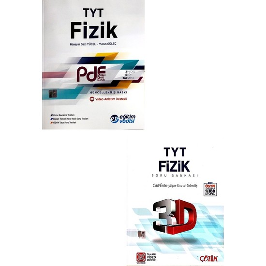 3D Yayınları TYT Fizik Soru Bankası, Eğitim Vadisi Pdf Konu Kitabı