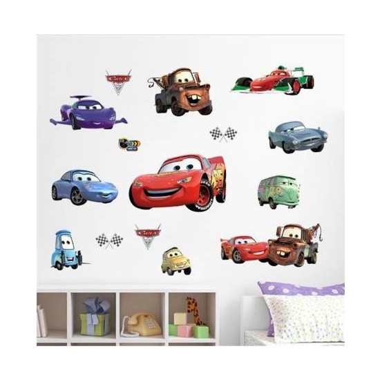Cosy Home Gift Çocuk Bebek Odası Cars Arabalar Şimşek Mcqueen ve Arkadaşları Tam Seri Sticker Pvc Duvar Süsü