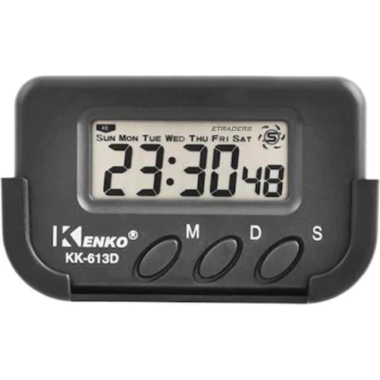 Kenko KK613D Kronometre & Dijital Alarmlı Araba Saati