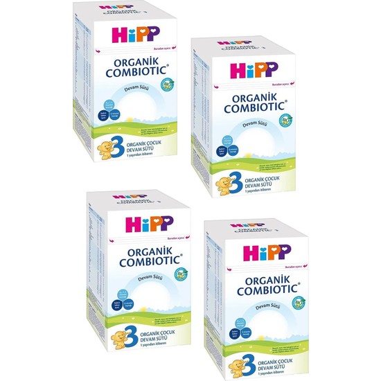 Hipp Organik Combiotic Devam Sütü 800 gr 4 Adet 12-24 Ay İçin Sütlü Biberon Maması