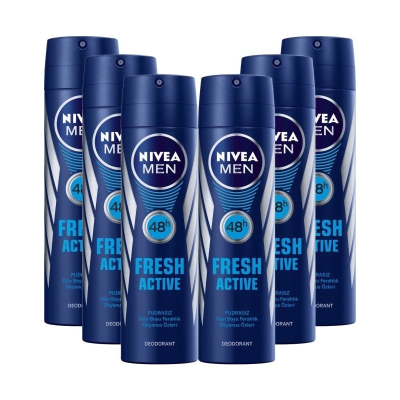 Nivea Men Fresh Active Deodorant 150ML 6 Adet