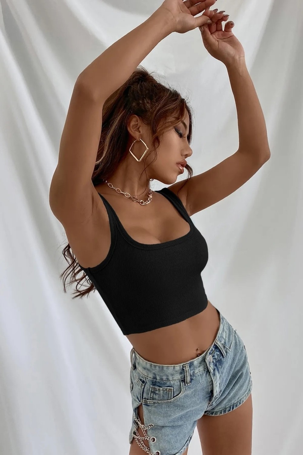 Sardem Kadın Askılı Fitilli Kaşkorse Crop Top Bluz görsel 4