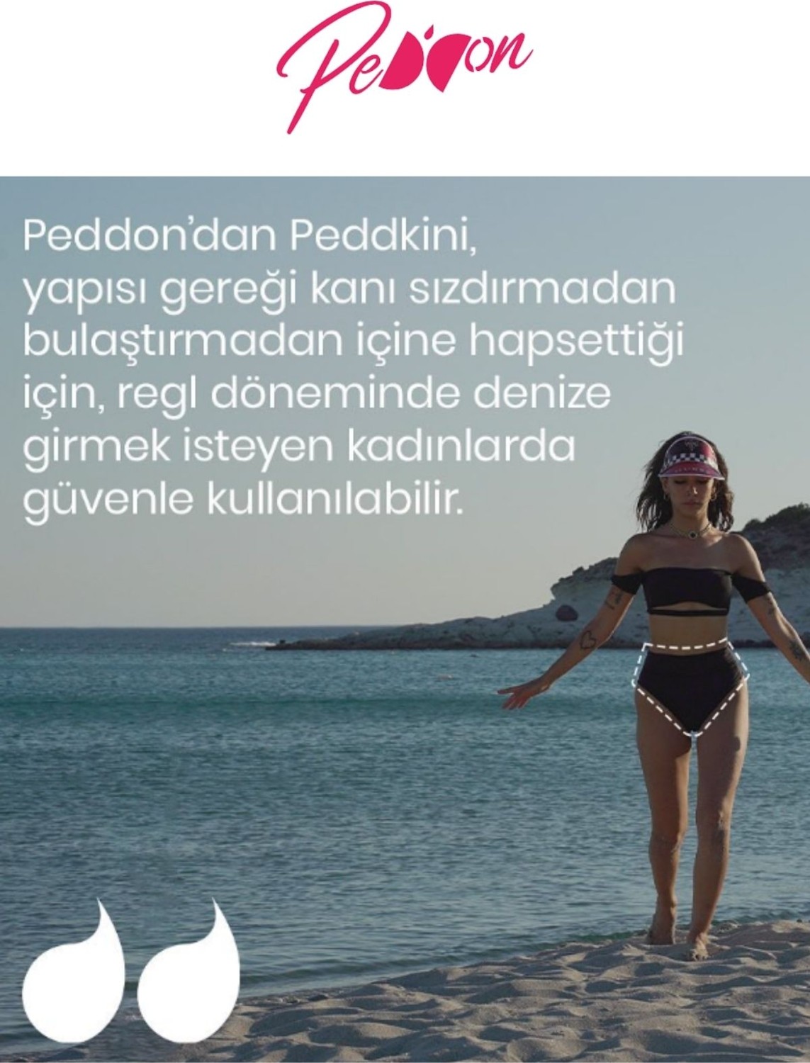 Peddon Regl Dönemine Özel Konforlu Pedkini Mayo Altı Süper Emici Düşük Bel Bikini Altı Siyah Regl Mayosu görsel 5