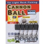 Spiinx Cannon Ball Hareketli Jig Head 3 gr 5 Adet Black Nickel İğne ile Light Rock Fishing İçin