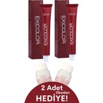 Exicolor Saç Boyası Tüp 60 ml 7 Kumral 2 Adet (Oksidan 4'lü Set)