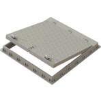 Luxwares 90 x 100 Menteşeli Kilitli Rögar Kapağı Plastik Kapak Çerçeve ile Düz Kapak