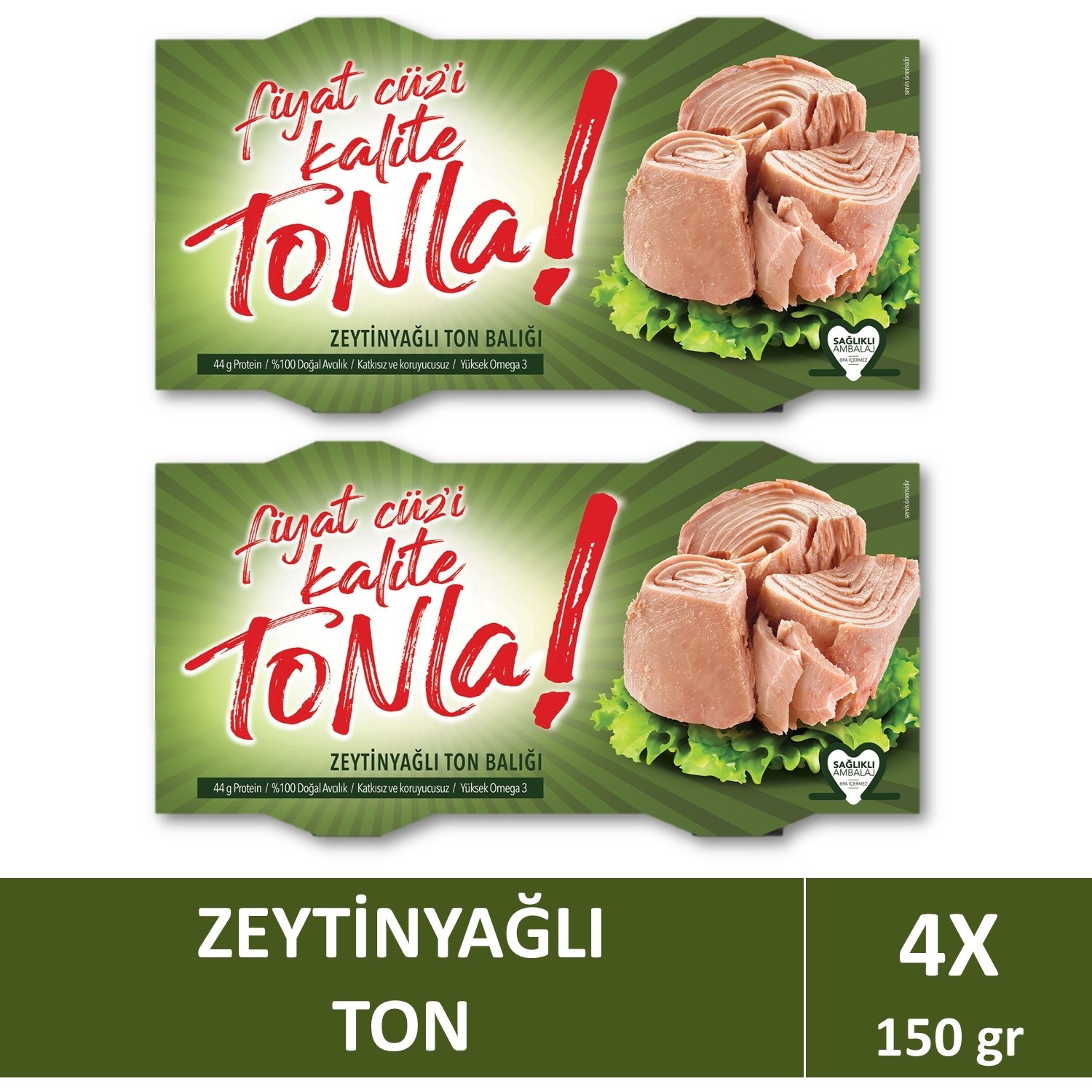 Kalite Tonla Zeytin Yağlı Ton Balığı 2x150 Gr X2 Adet Fiyatı 