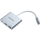 Dark 3in1 USB3.1 Type C Erkek - USB 3.0 / HDMI Dönüştürücü (4K UHD)/USB 3.1 Type C Şarj Dönüştürücü(DK-AC-U31X32)