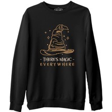 Lord T-Shirt There Is Magic Everywhere Witch Hat Siyah Erkek Kalın Sweatshirt