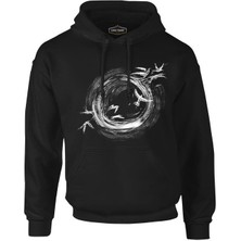Lord T-Shirt Black Hole Birds Flying Around Siyah Erkek Fermuarsız Kapşonlu