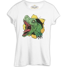 Lord T-Shirt A Bicycle On The Vintage Colorful Background Beyaz Kadın Tshirt