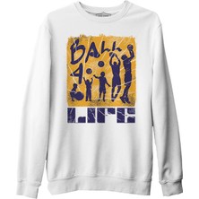 Lord T-Shirt Evolution Of Basketball Players For Life Beyaz Erkek Kalın Sweatshirt