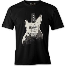 Lord T-Shirt Nirvana - Vintage Guitar Siyah Erkek Tshirt