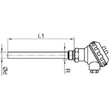 Thermokotec Kafalı Tip T (Cu-Const) Termokupl 6X300 mm
