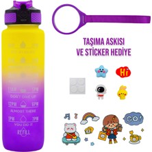 Bottle Boss Bottleboss Renk Geçişli Sızdırmaz Kapak Motivasyon Matarası 1 Litre Sticker Hediyeli